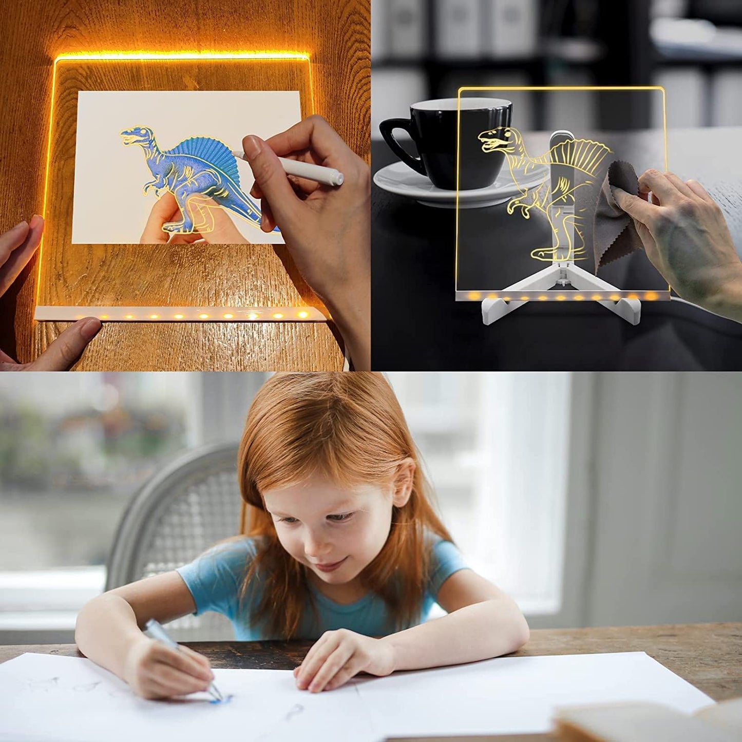 3D Acrylic LED Writing Board with Pen Set
