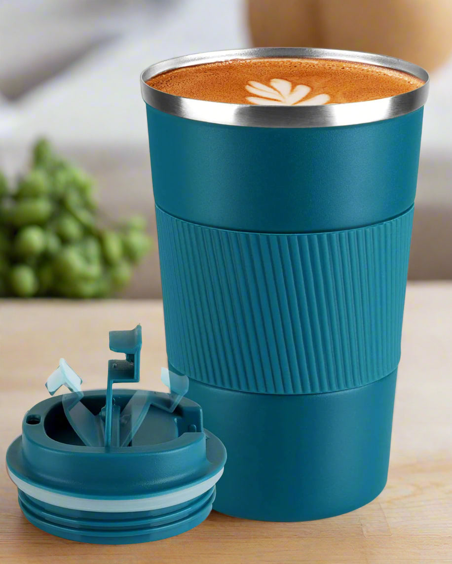 Travel Coffee Cup with Rubber Grip