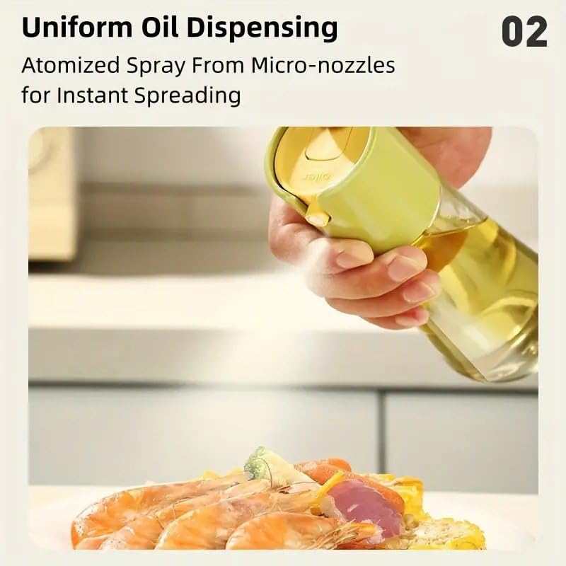 Glass Oil Sprayer Bottle - Olive Oil Mister for Cooking 300ml