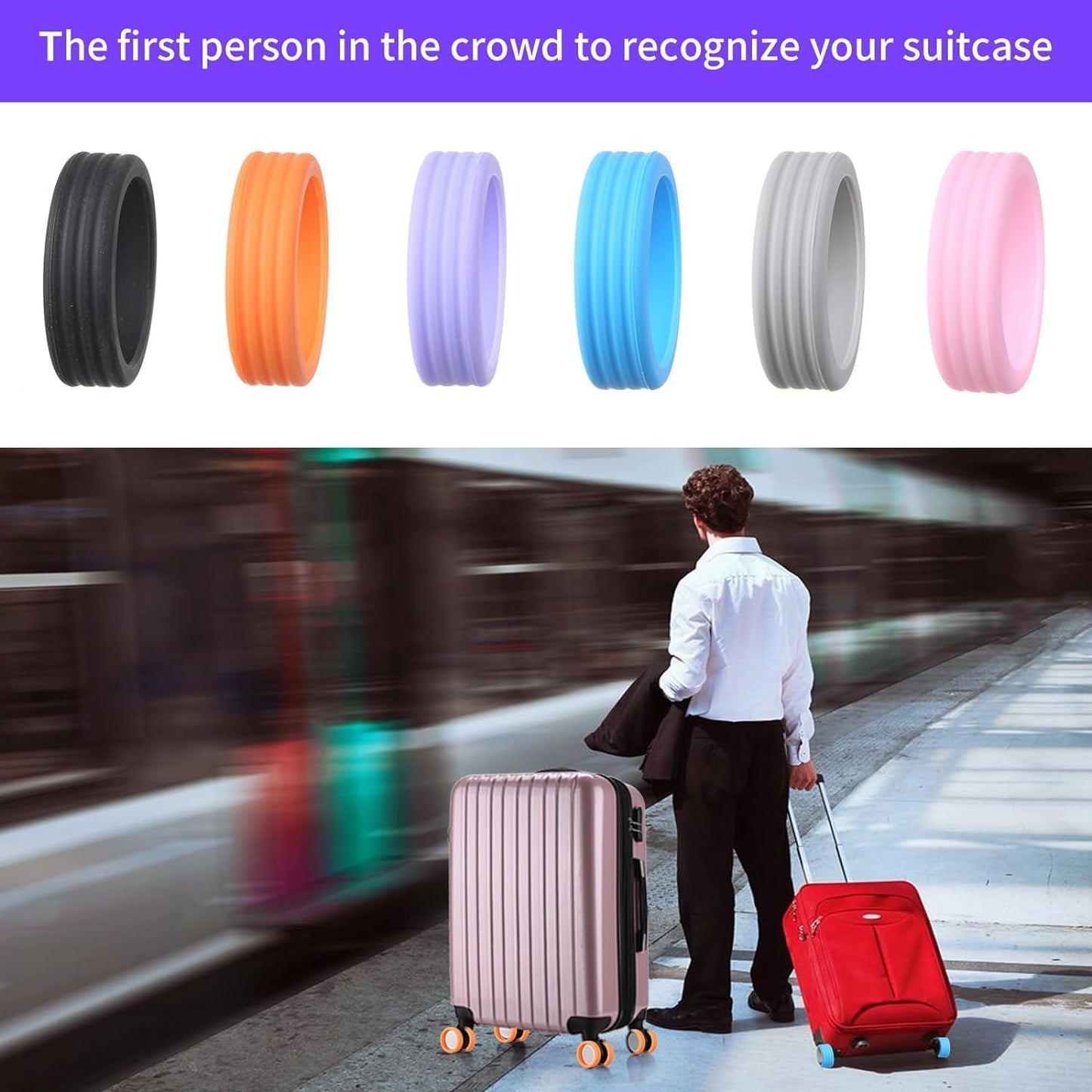 Luggage Wheel Silicone Protection Cover, 8pcs