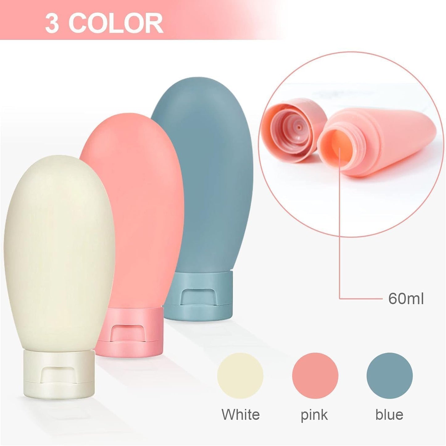 3 Pcs Travel Bottles Set, 60ML