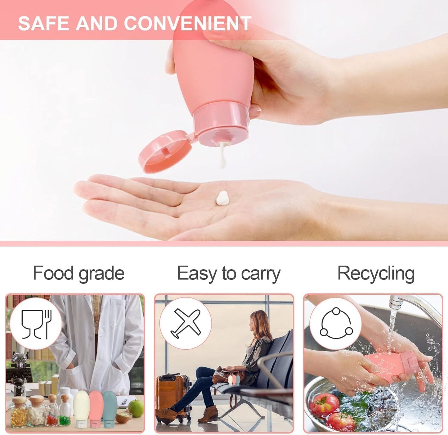 3 Pcs Travel Bottles Set, 60ML