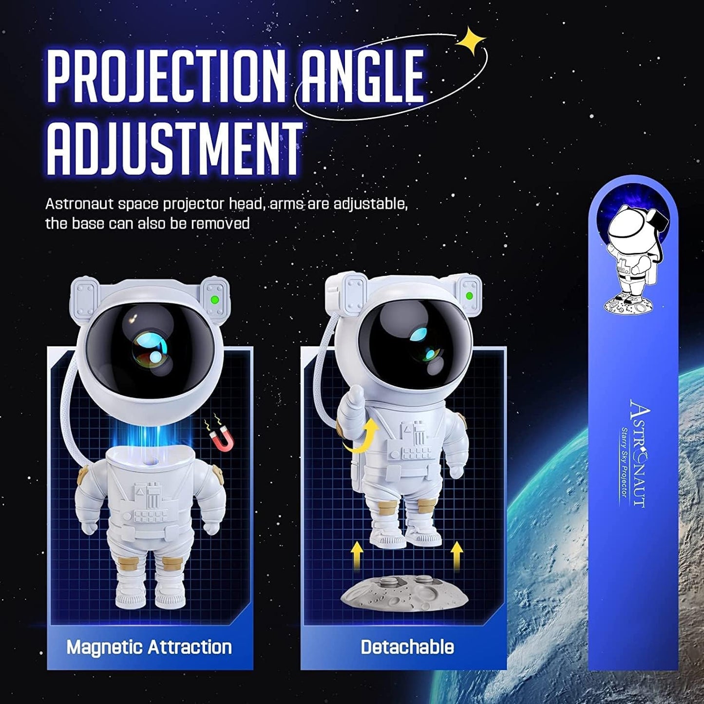 360° Adjustable Astronaut Galaxy Projector Light with Remote Control
