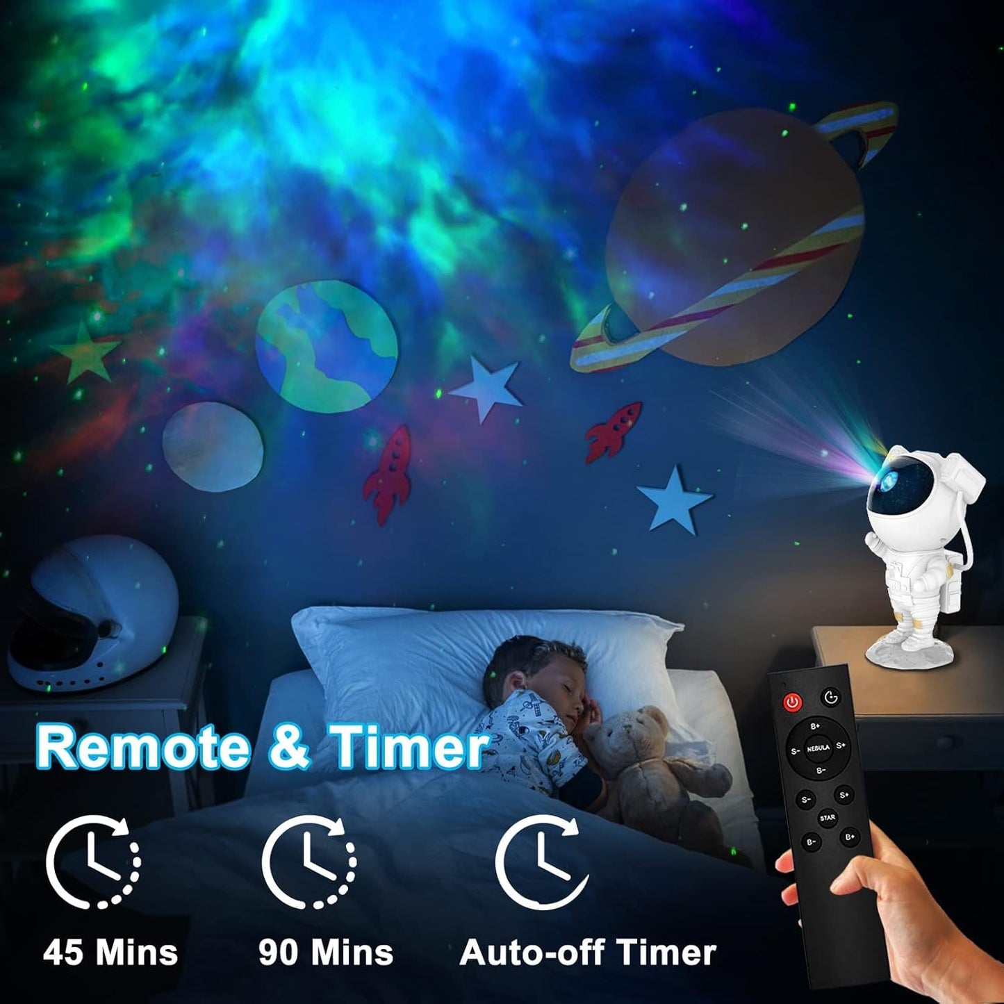 360° Adjustable Astronaut Galaxy Projector Light with Remote Control
