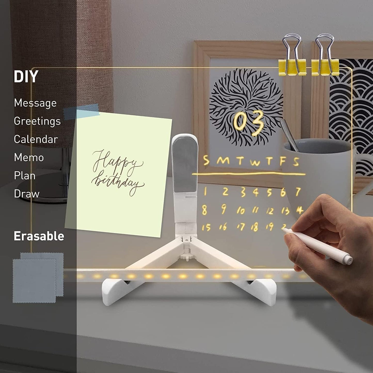 3D Acrylic LED Writing Board with Pen Set