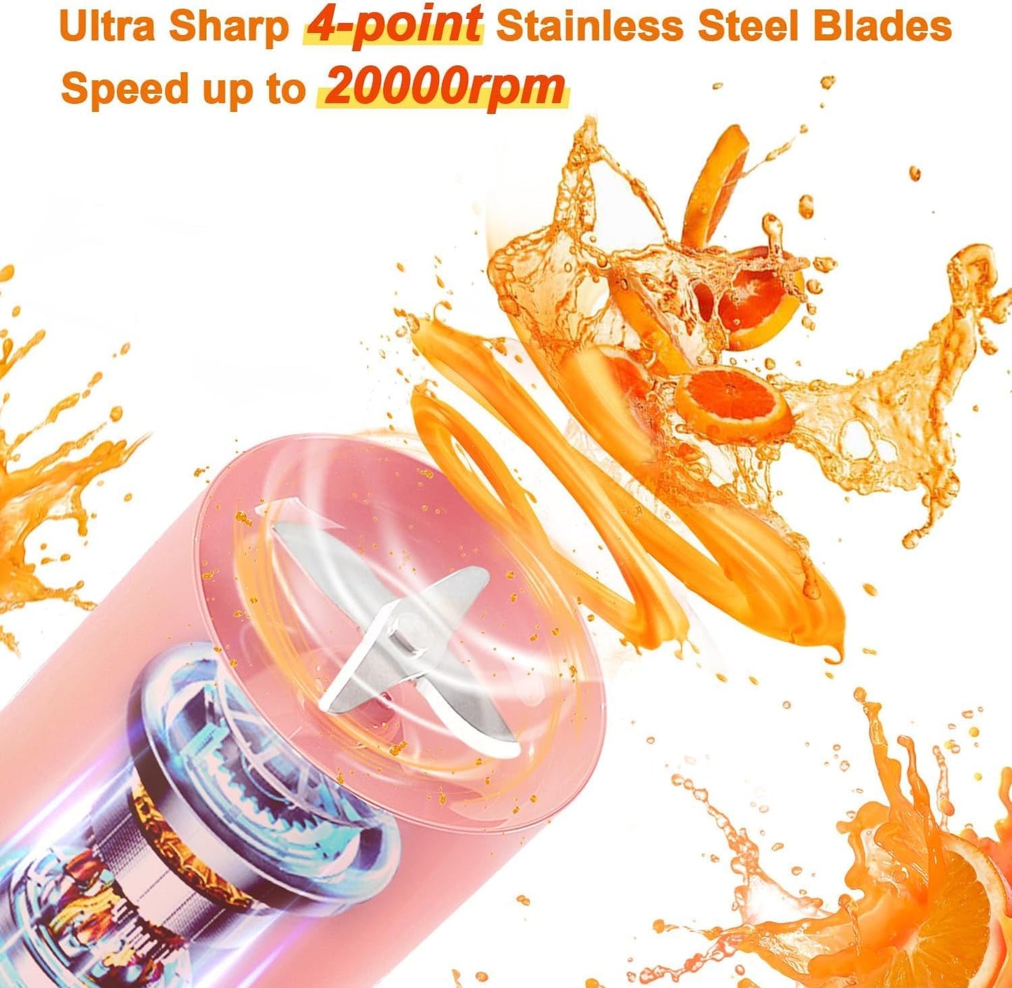 Rechargeable Mini USB Juicer & Blender - Portable Personal Electric Fruit Mixer & Grinder