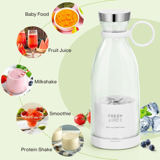 Rechargeable Mini USB Juicer & Blender - Portable Personal Electric Fruit Mixer & Grinder
