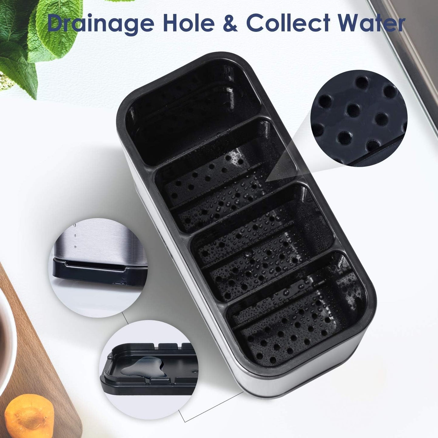 Kitchen Cutlery Organiser – 4-Compartment Countertop Stand – Ideal for Kitchen & Dining Table Storage