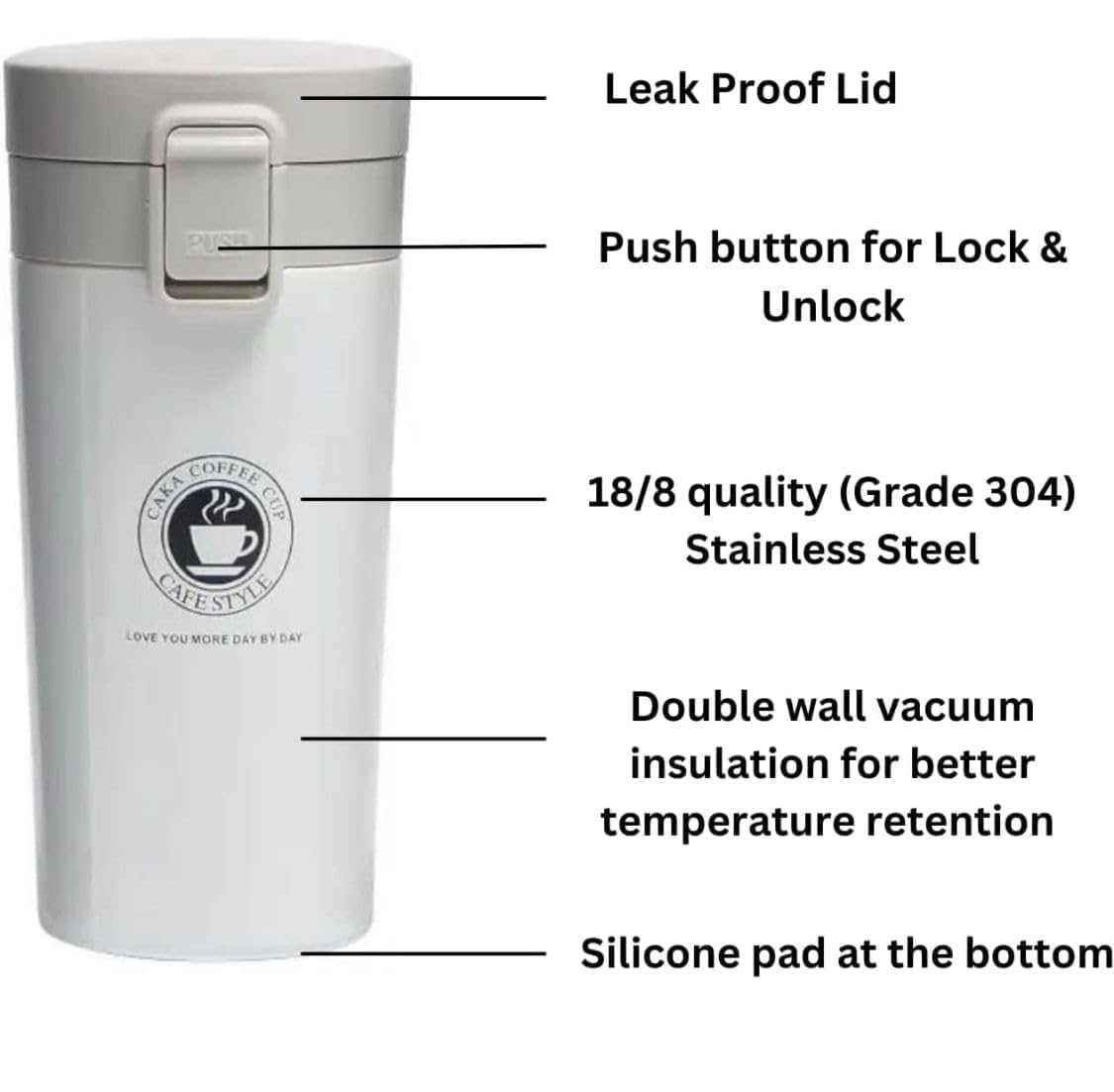 Insulated Travel Mug with Lid – Keeps Drinks Hot & Cold