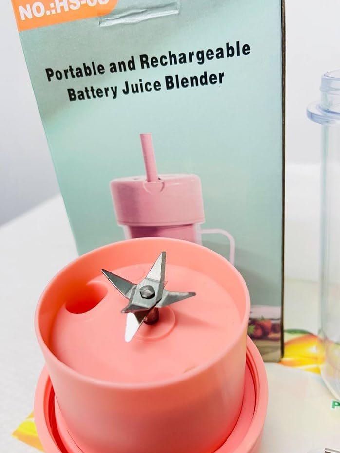 Rechargeable USB Portable Electric Juicer Blender with Straw – Compact Bottle Blender Cup