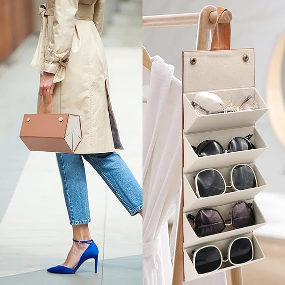 Foldable Sunglasses Organizer Case with Multiple Slots | Display Box for Men & Women |