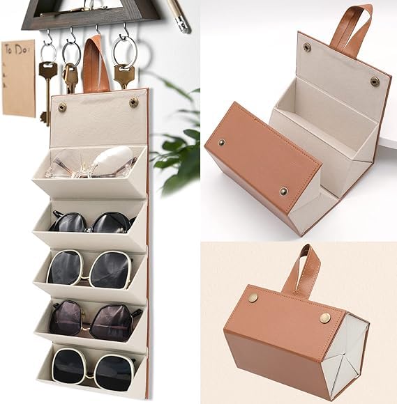 Foldable Sunglasses Organizer Case with Multiple Slots | Display Box for Men & Women |