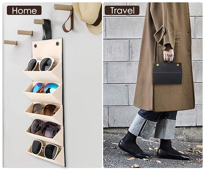 Foldable Sunglasses Organizer Case with Multiple Slots | Display Box for Men & Women |