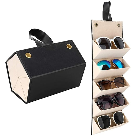 Foldable Sunglasses Organizer Case with Multiple Slots | Display Box for Men & Women |