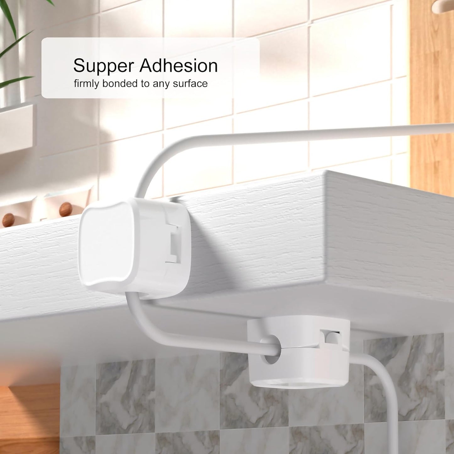 Magnetic Cable Organiser - Adhesive Cord Holder for USB, Phone Chargers, and Wires and Nightstand Cable Management