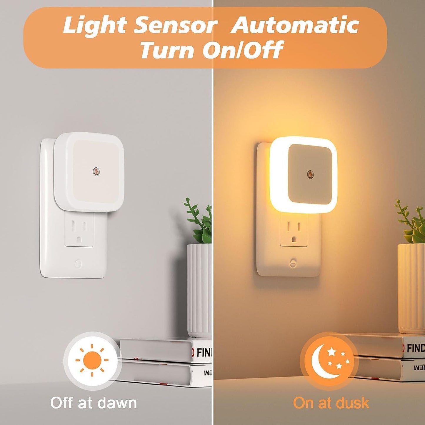 Smart Automatic Sensor Night Lamp – Energy-Saving LED Light for Bedroom, Bedside, and Home
