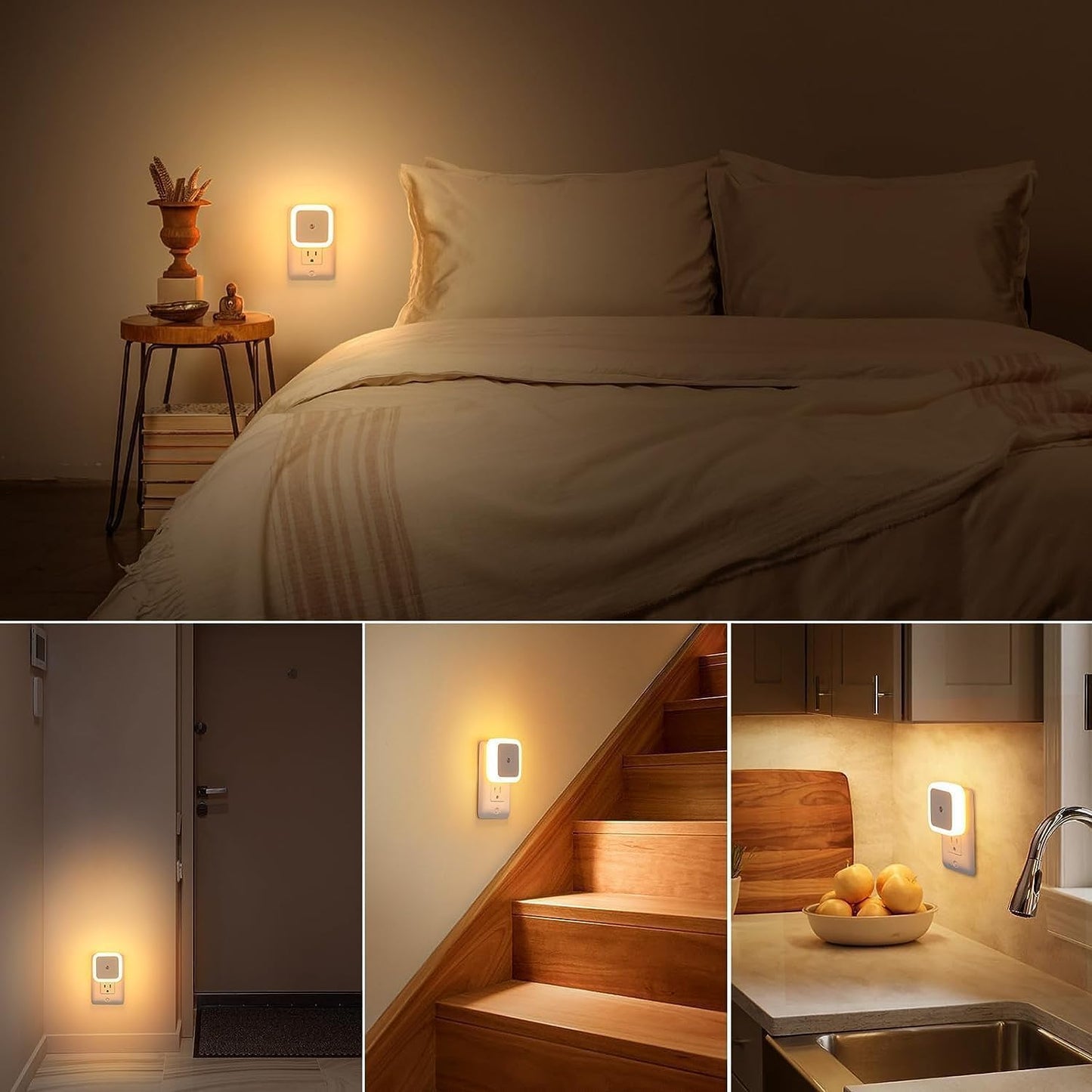 Smart Automatic Sensor Night Lamp – Energy-Saving LED Light for Bedroom, Bedside, and Home