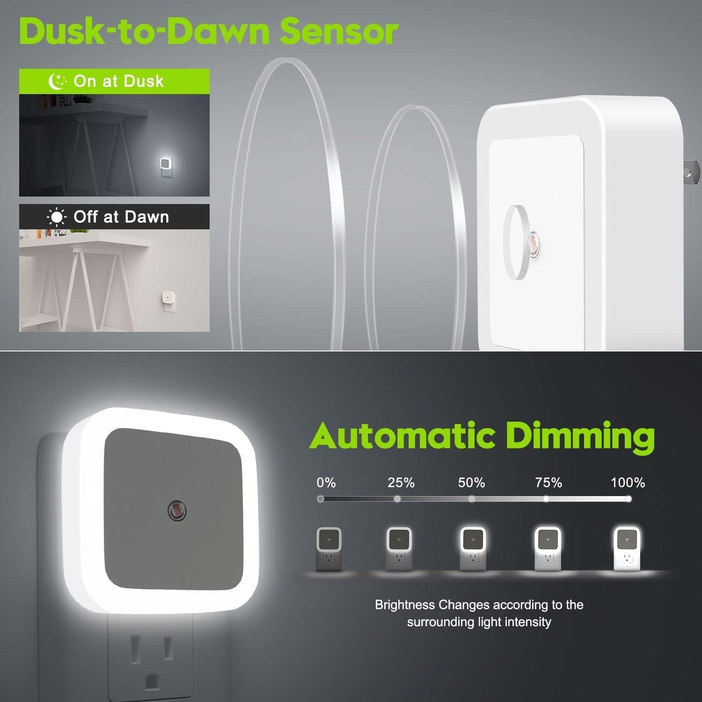 Smart Automatic Sensor Night Lamp – Energy-Saving LED Light for Bedroom, Bedside, and Home