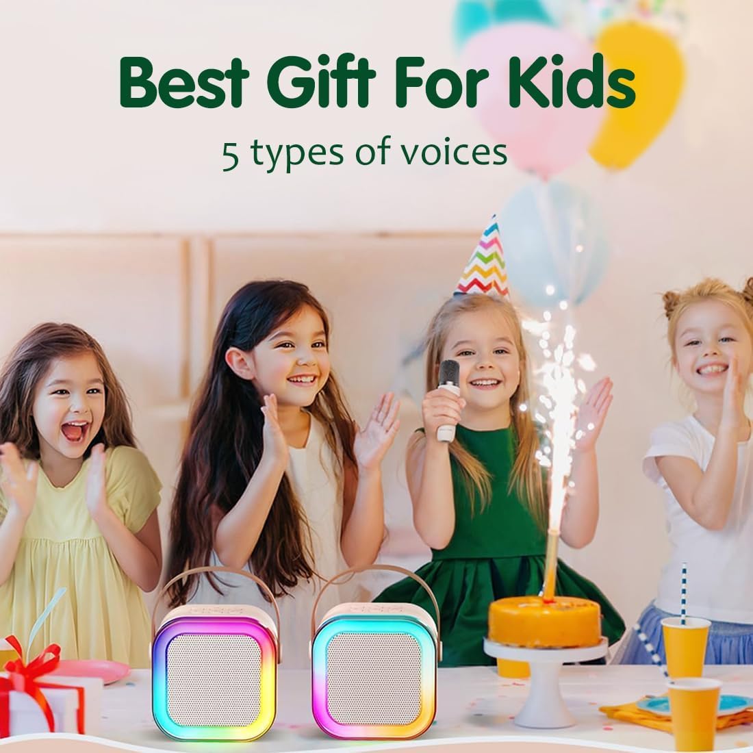 Portable Bluetooth Karaoke Mic & Speaker - Fun Gift for Kids (4-12 Years)