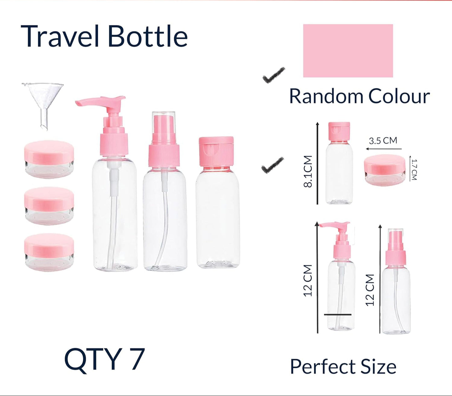 Travel Bottles Set, 7 Pcs