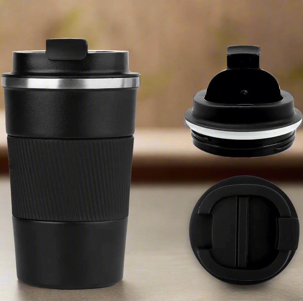 Travel Coffee Cup with Rubber Grip