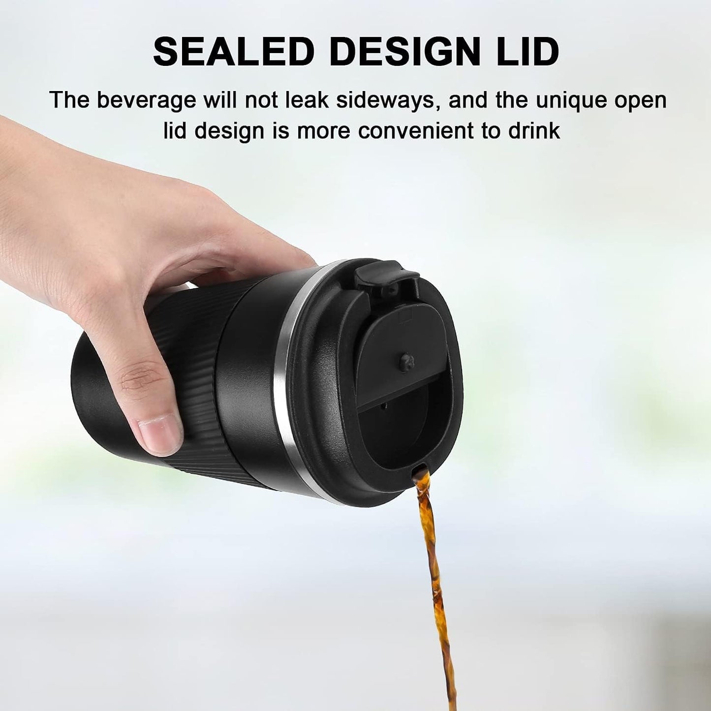 Travel Coffee Cup with Rubber Grip