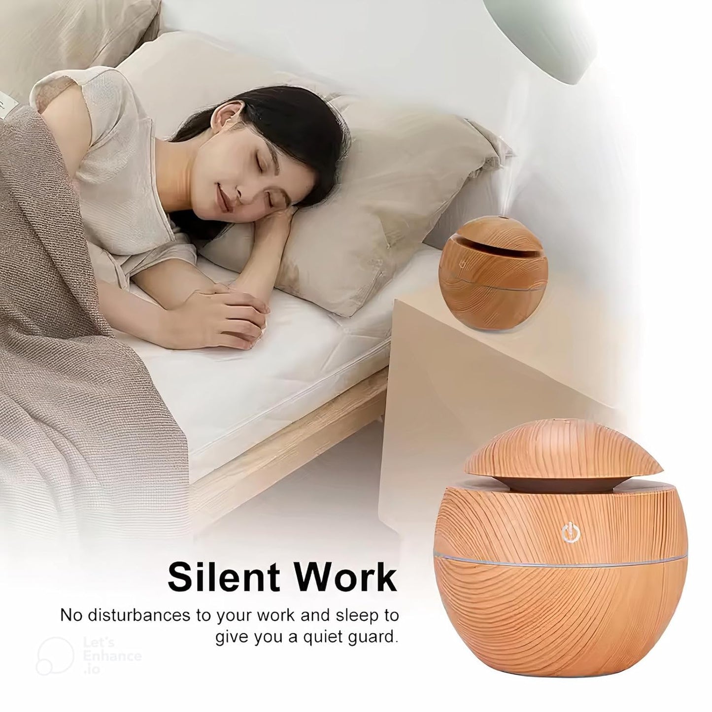 Wooden Aroma Diffuser & Cool Mist Humidifier for Home, Car & Office