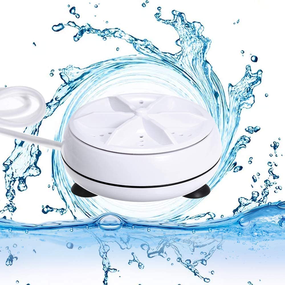 Portable Mini Turbo Washing Machine - Ultrasonic Lightweight Washer with USB Cable